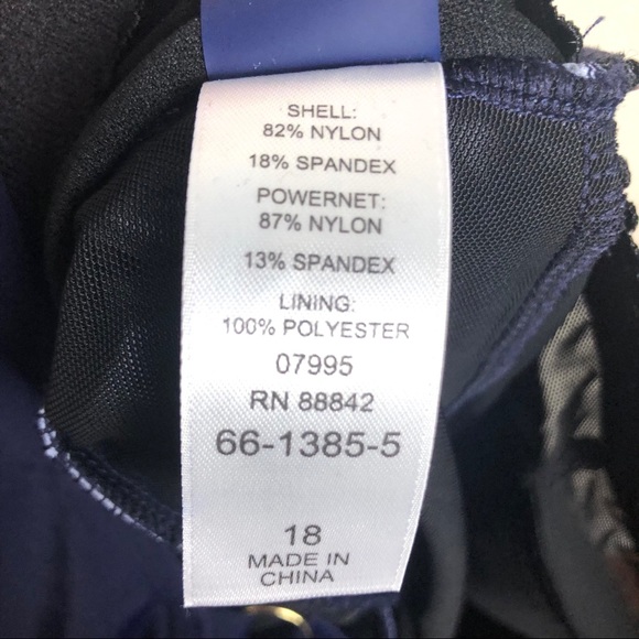 EUC High Neck Wrap One Pc Swimsuit Navy & White - Picture 8 of 8